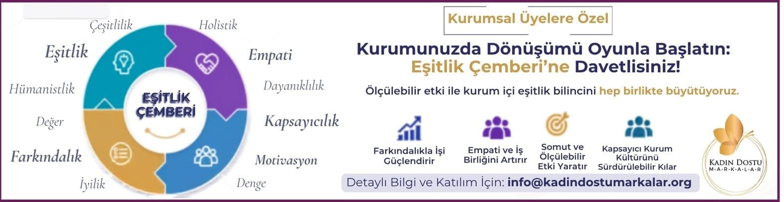Eşitlik Çemberine Katılım — kurumsal iş birliği afişi
